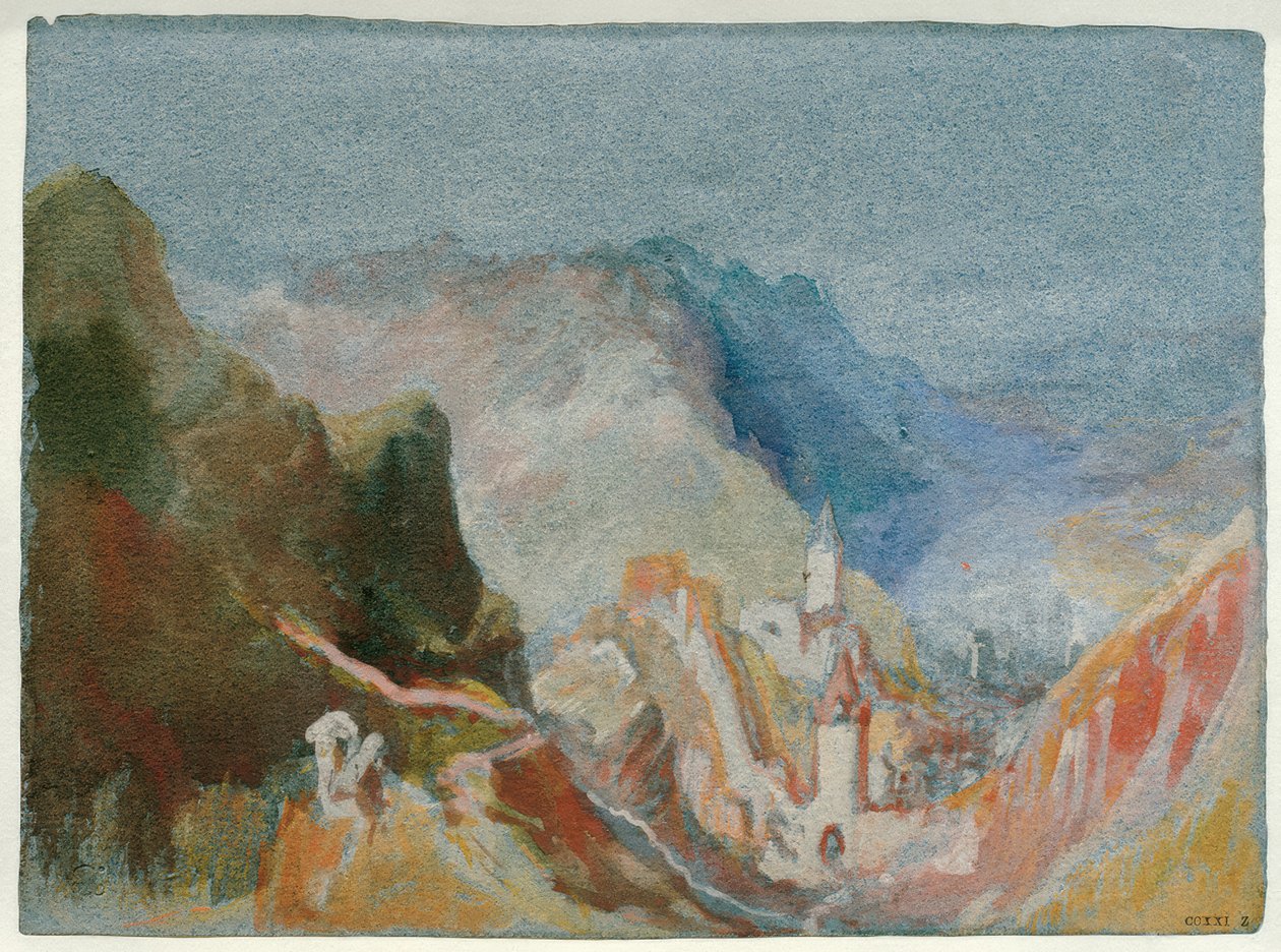 Trarbach sett från Grevenburg av Joseph Mallord William Turner