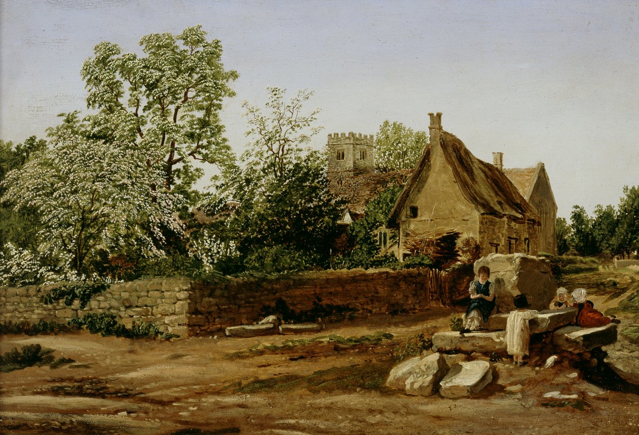 Vy över Marston, nära Oxford (olja på papp) av Joseph Mallord William Turner
