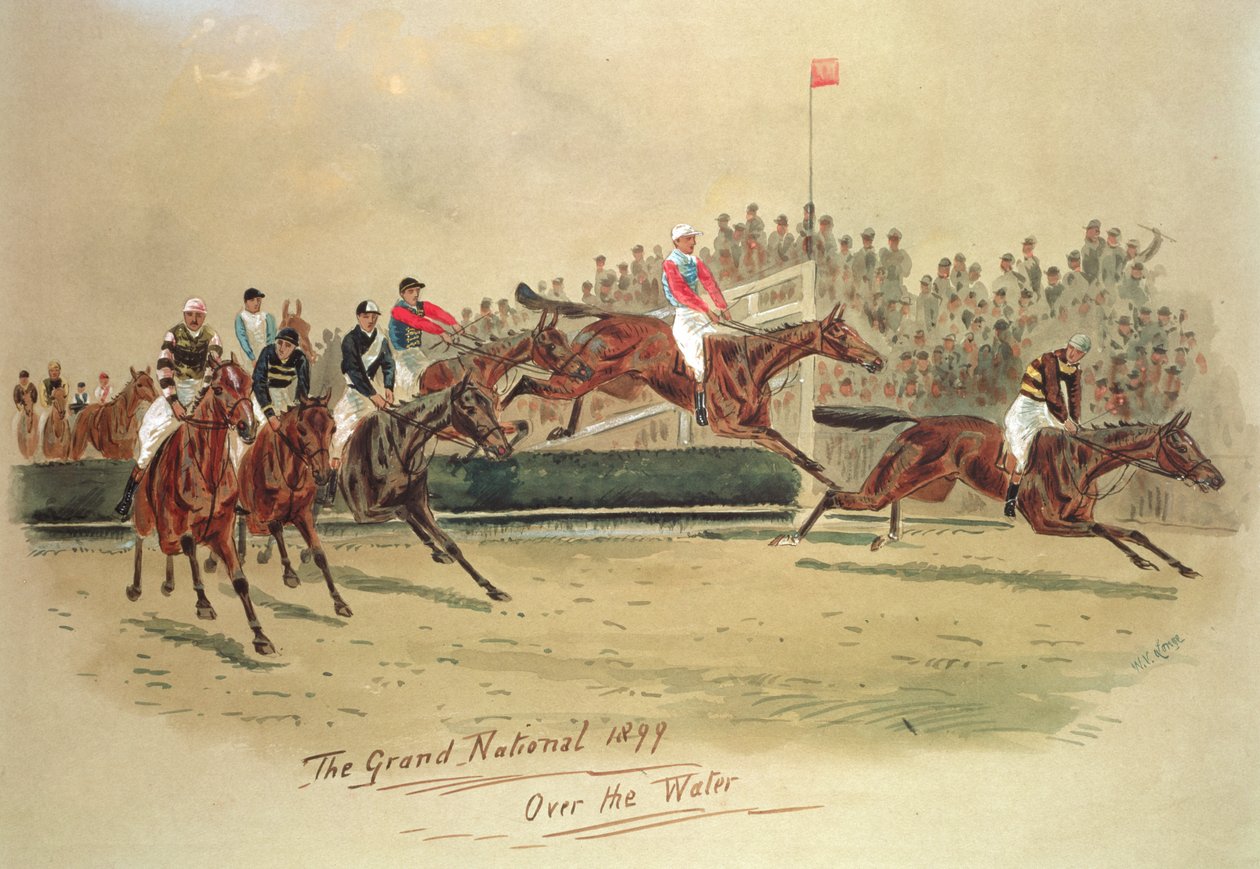 The Grand National, Over the Water, 1899 av William Verner Longe