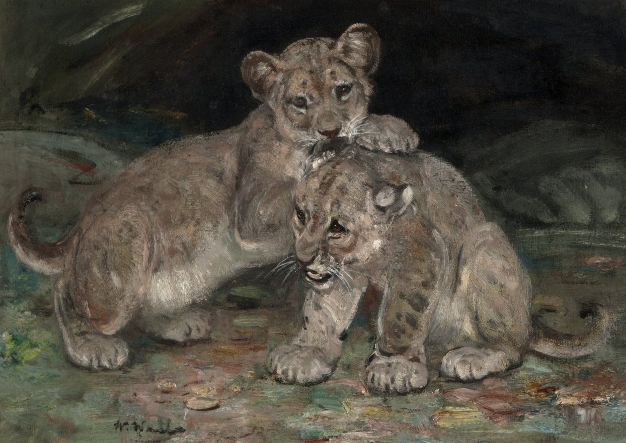 Lejonungar, ca 1906 av William Walls