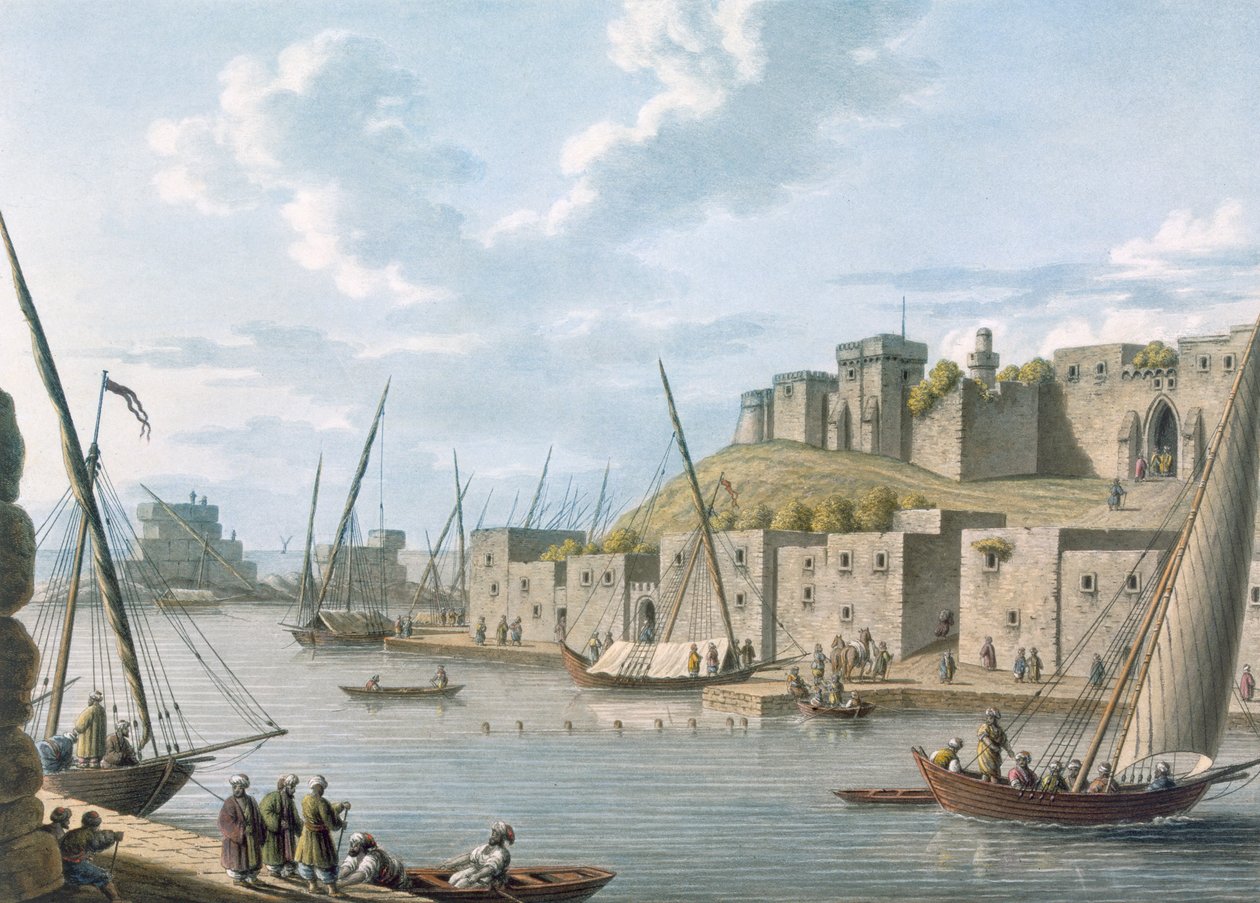 Slott på ön Tortosa, 1805 av William Watts
