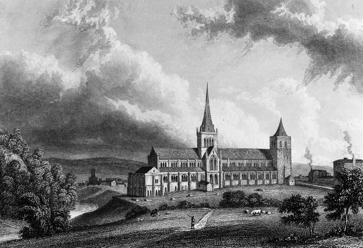 Glasgow Cathedral, graverad av Edward Finden, c.1830 (gravyr) av William Westall