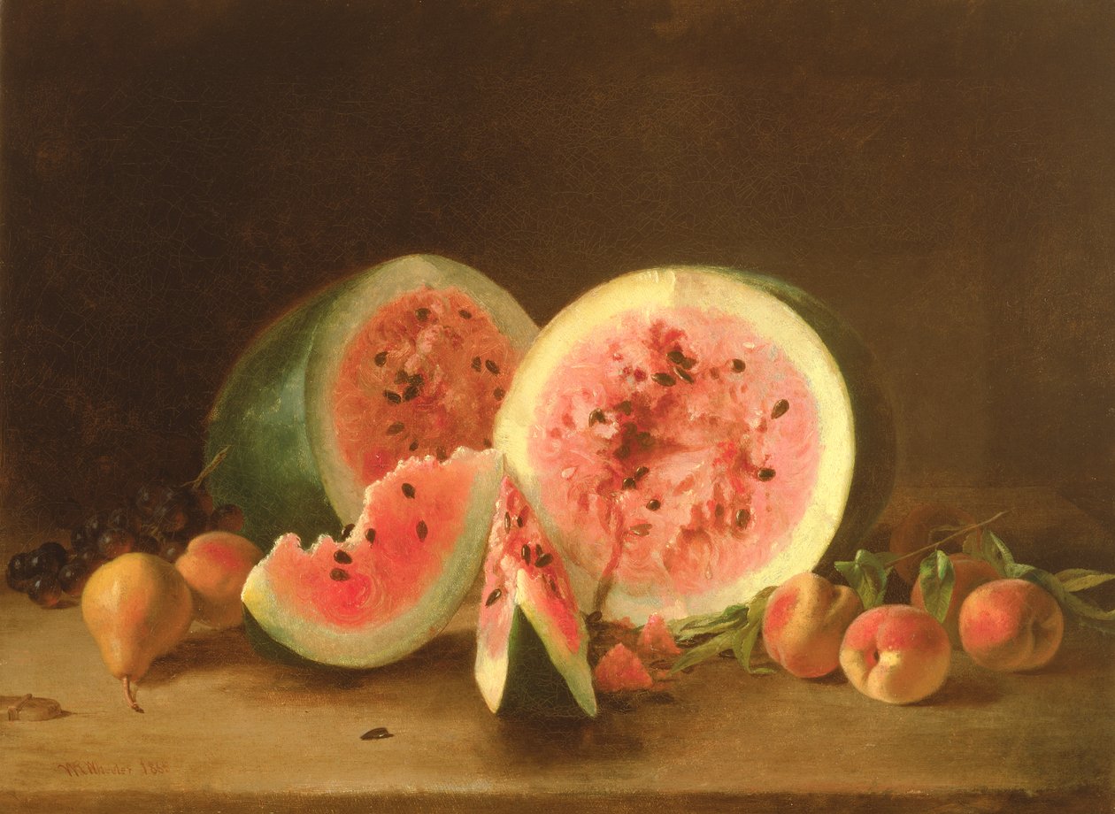 Stilleben med vattenmelon, 1865 av William Wheeler