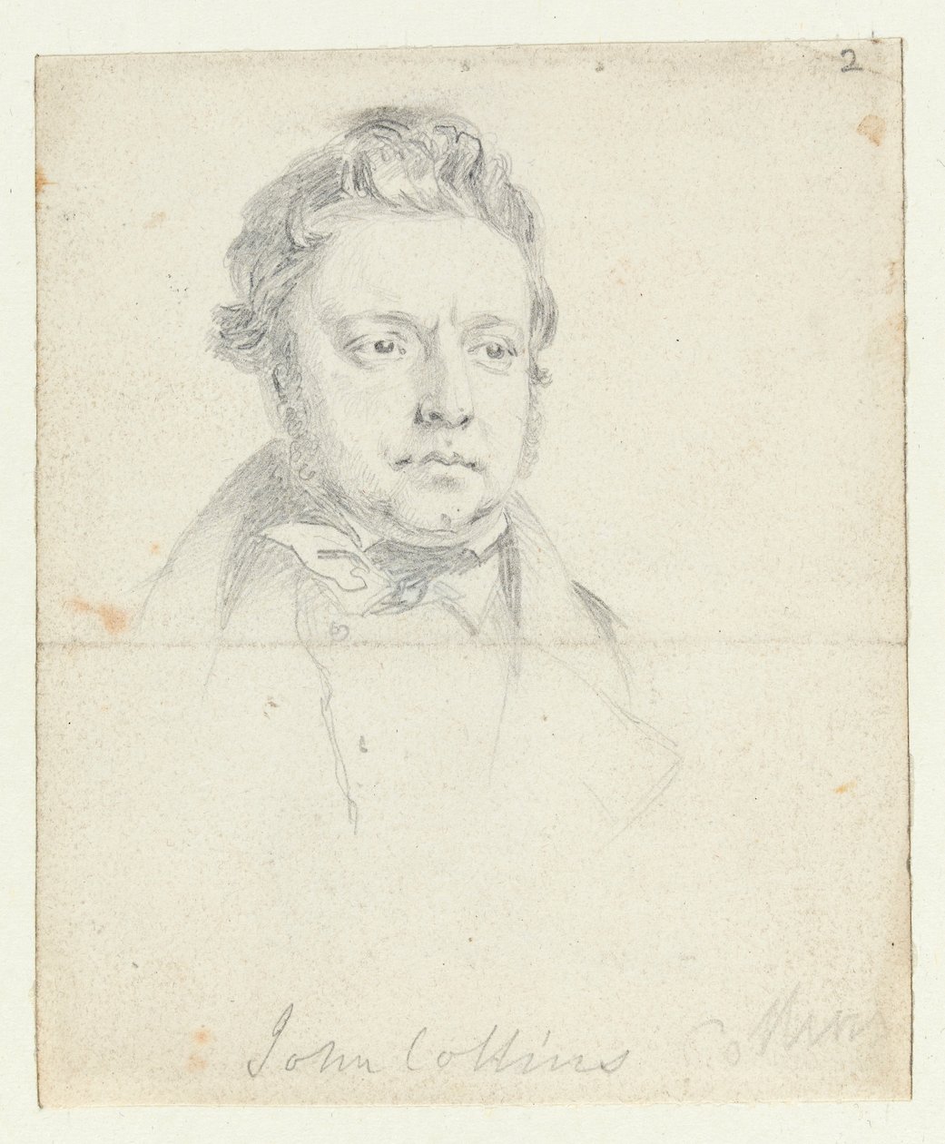 Skiss av Chartist Prisoner, John Collins, tagen i domstol (grafit på papper) av William Wolfe Alais
