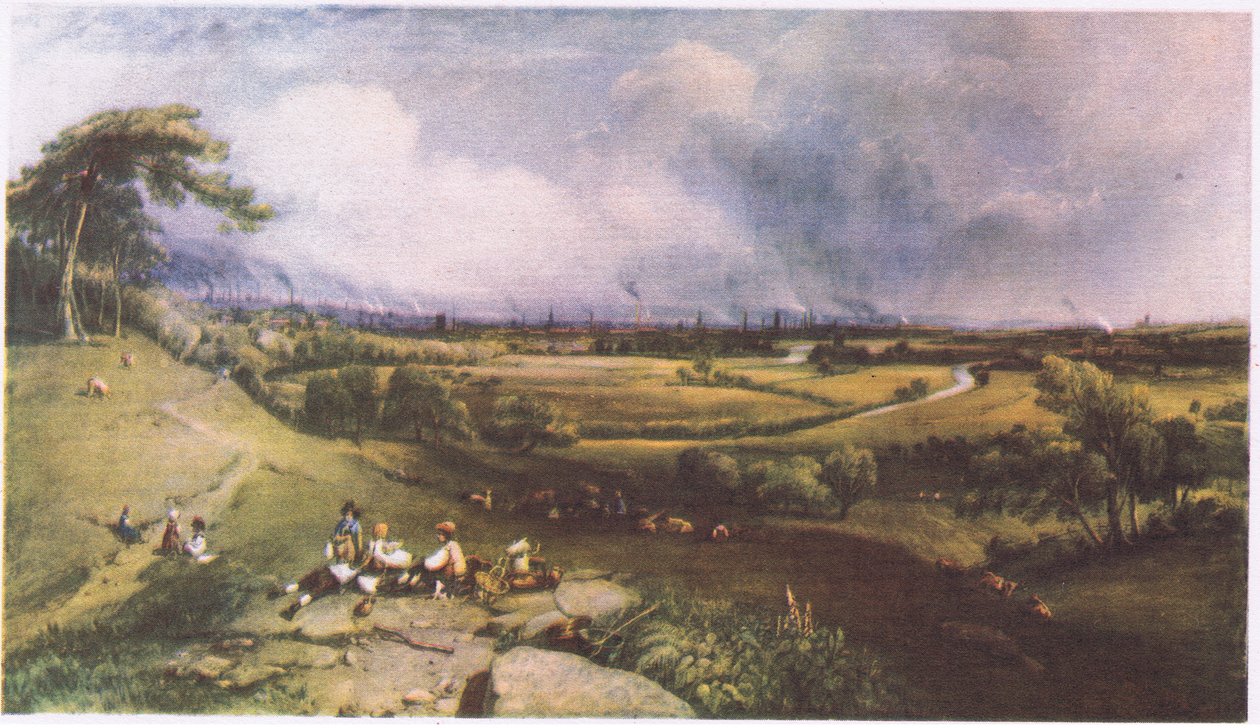 En vy över Manchester från Higher Broughton av William Wyld