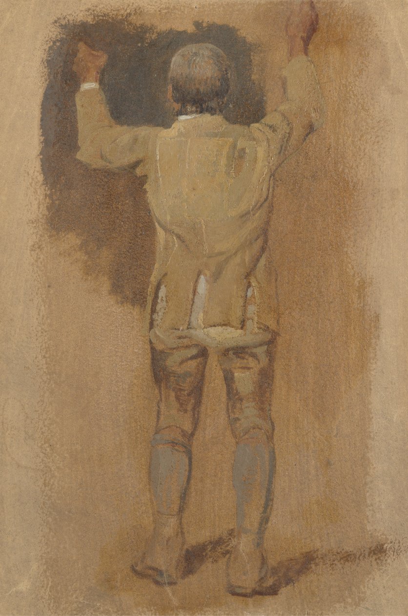 Studie av en brudgum, sedd bakifrån, 1857 (olja på brunt papper) av William Havell