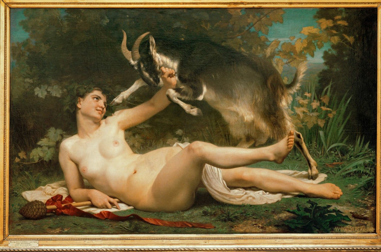 Bacchante (olja på duk) av William-Adolphe Bouguereau