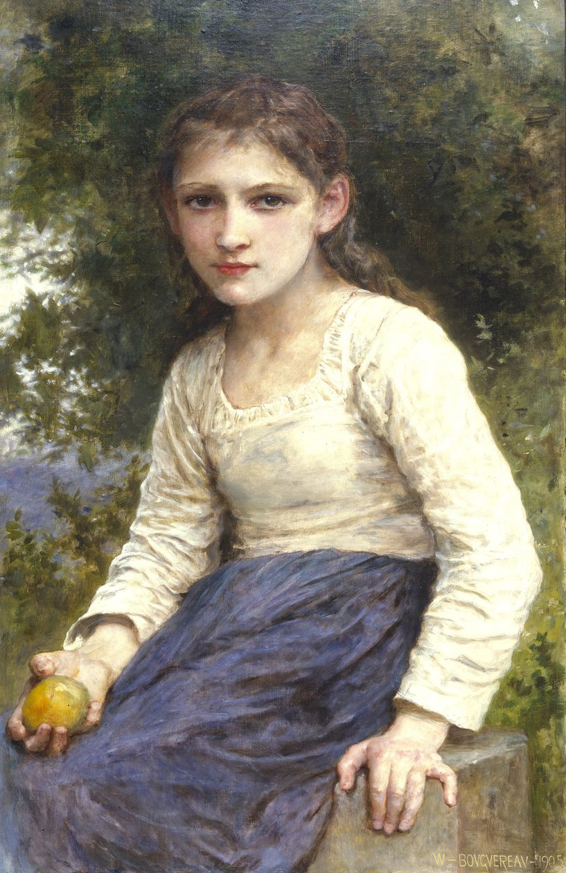 Flicka med ett äpple, 1905 av William Adolphe Bouguereau