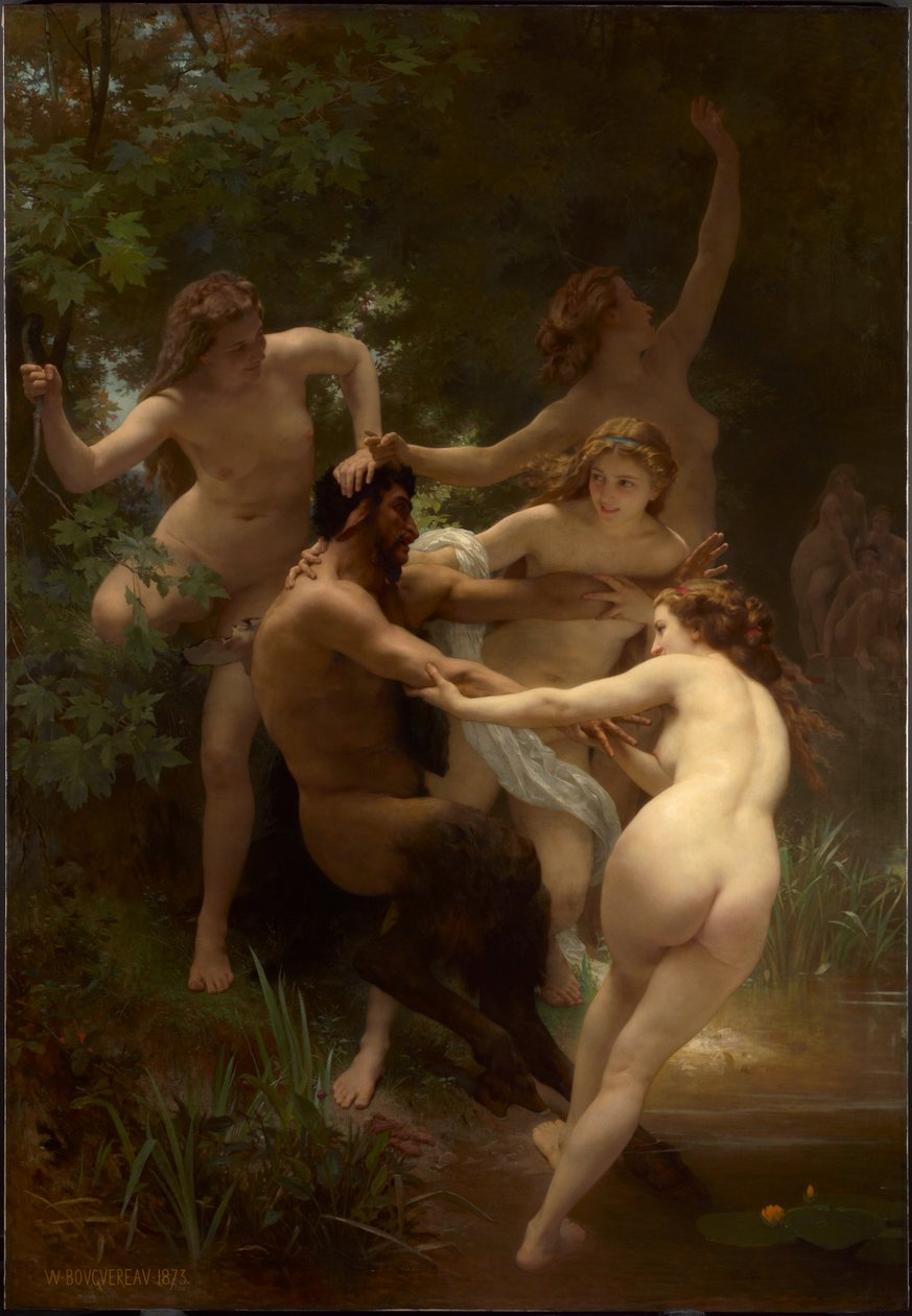 Nymfer och satyr av William-Adolphe Bouguereau