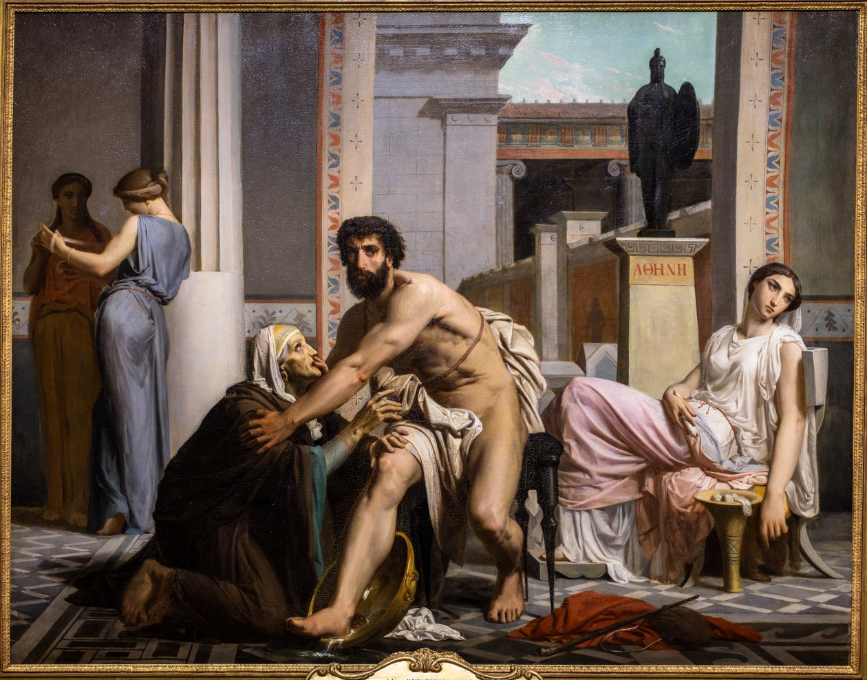 Odysseus igenkänd av sin sköterska på väg tillbaka från Troja av William Adolphe Bouguereau
