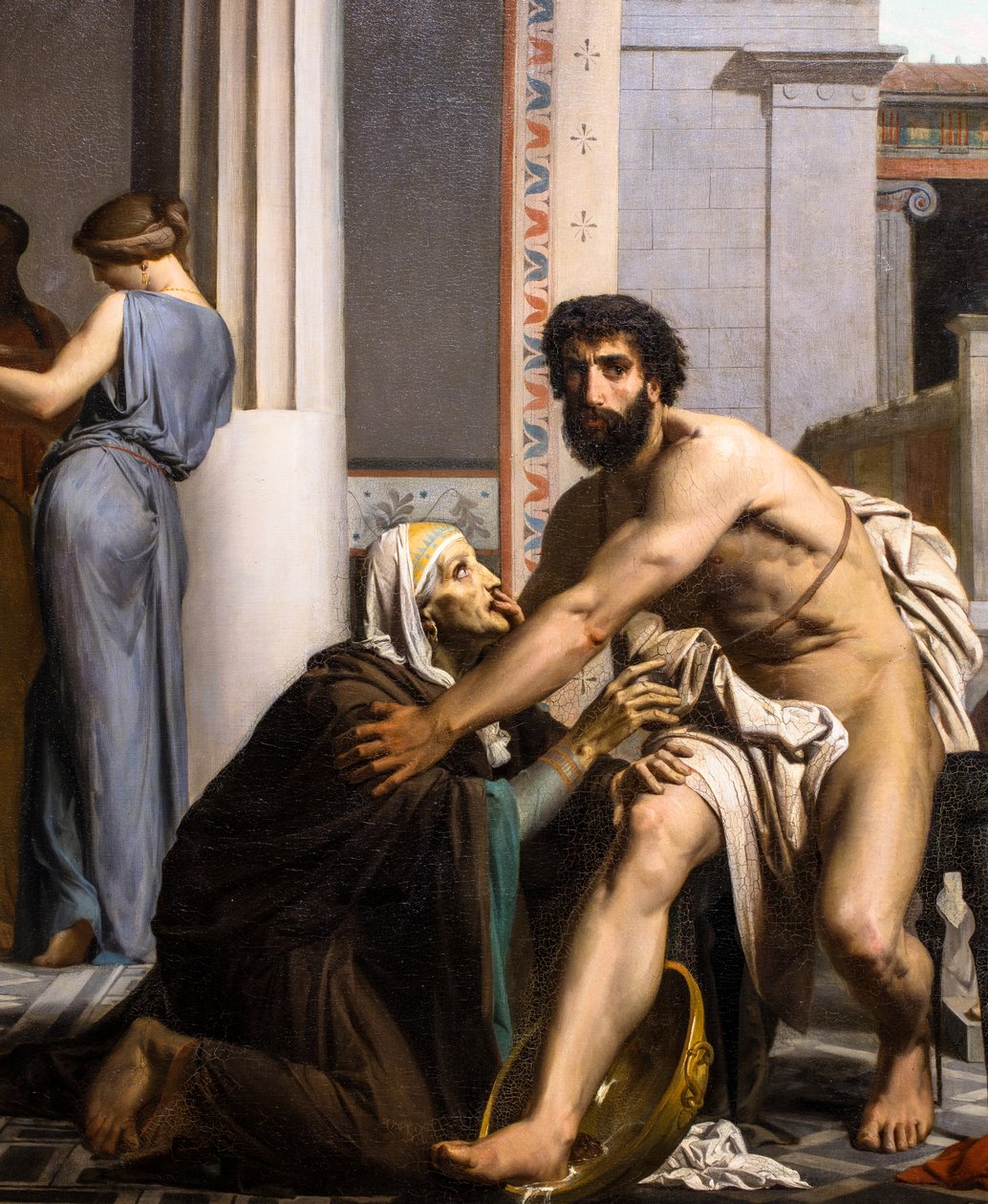 Odysseus igenkänd av sin sköterska på väg tillbaka från Troja av William Adolphe Bouguereau