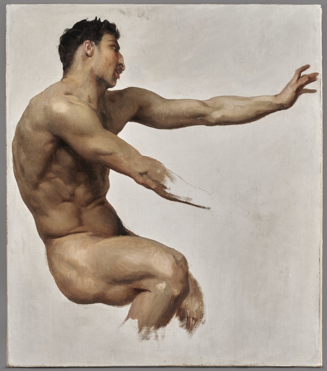 Studie av Satyr för Nymfer och Satyr, ca 1873 (olja på duk) av William Adolphe Bouguereau