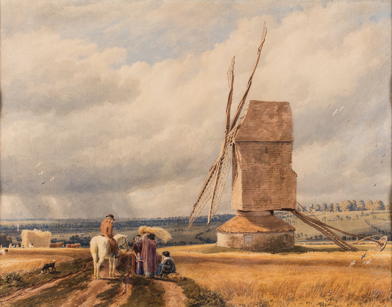 The Old Mill, okänt datum (akvarell på papper) av William (1789 1862) Turner