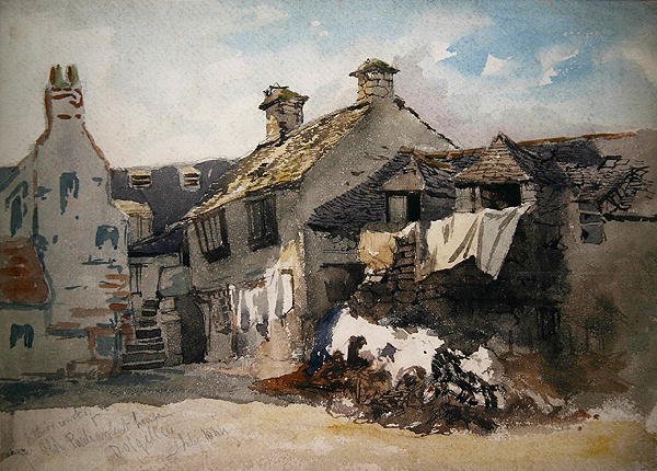 The Interior Court of Old Parliament House, Dolgelley, North Wales (akvarell på papper) av William Evans