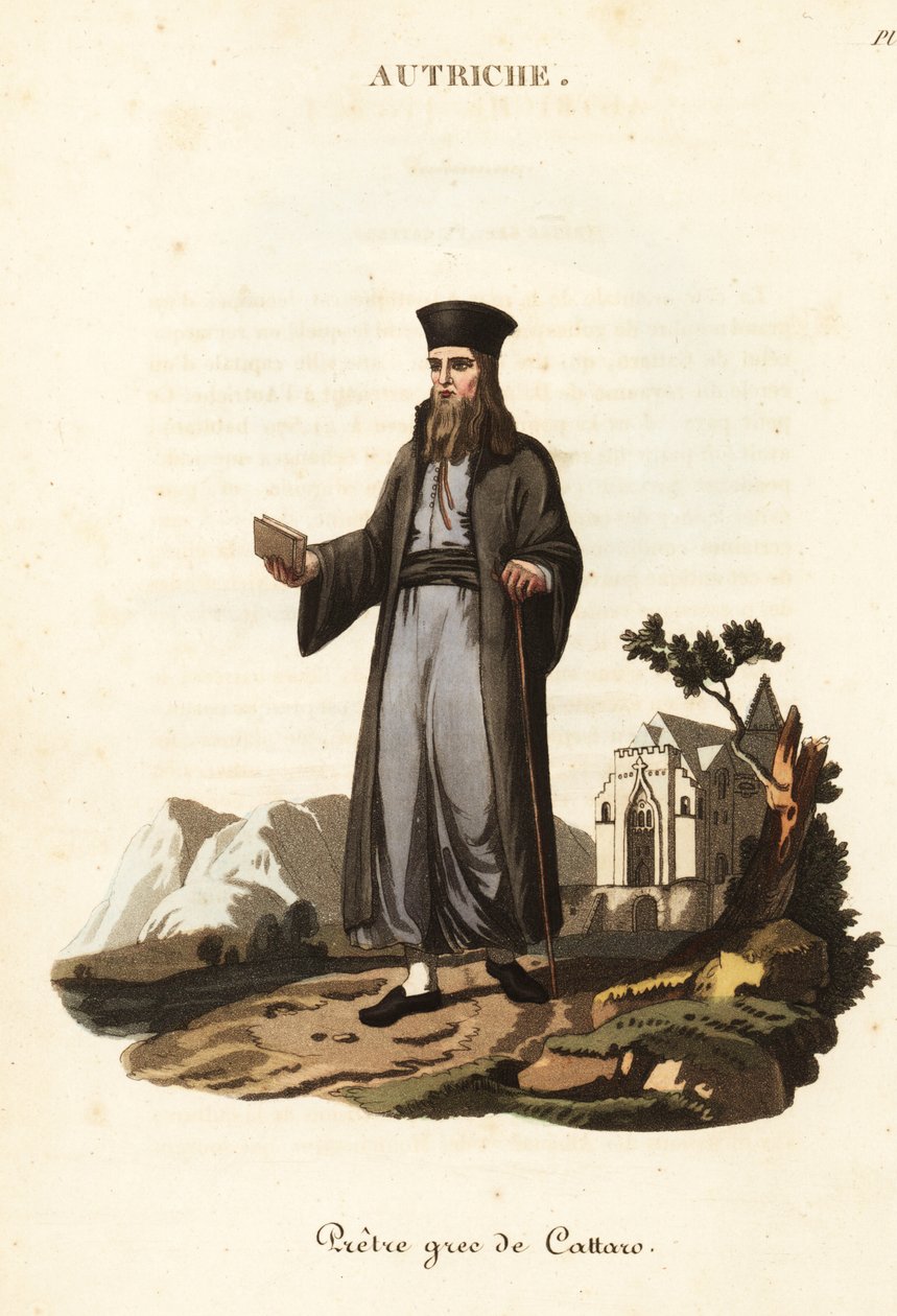 Grekisk-ortodox präst i Kotor, Montenegro av William (after) Alexander