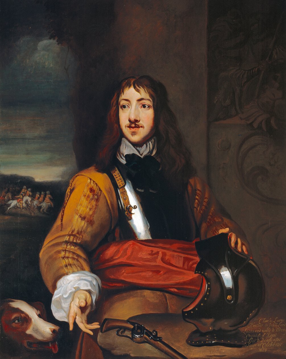 Överste Richard Neville eller Sir Charles Lucas (1615-76) ca. 1643 (olja på duk) av William (after) Dobson