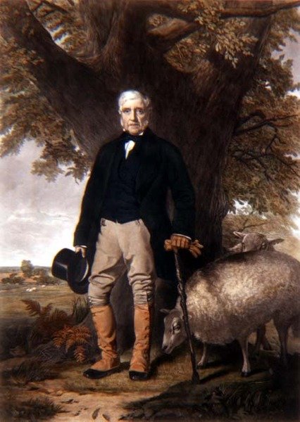 Porträtt av Samuel Wiley med prisfår, graverat av J. Andrews av William (after) Hay