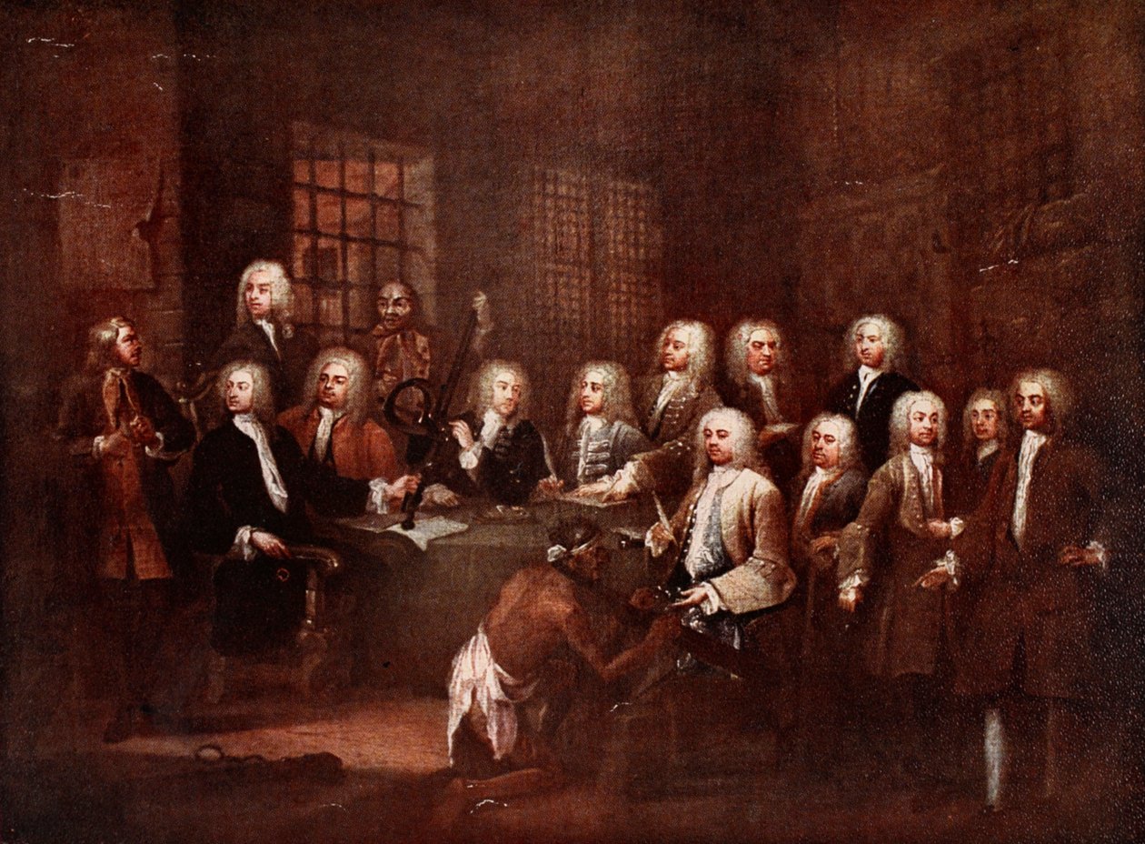 En kommitté från underhuset vid Fleet Prison av William (after) Hogarth