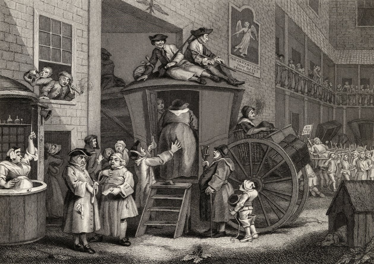 Country Inn Yard, graverad av Timothy Engleheart (1803-79) från 