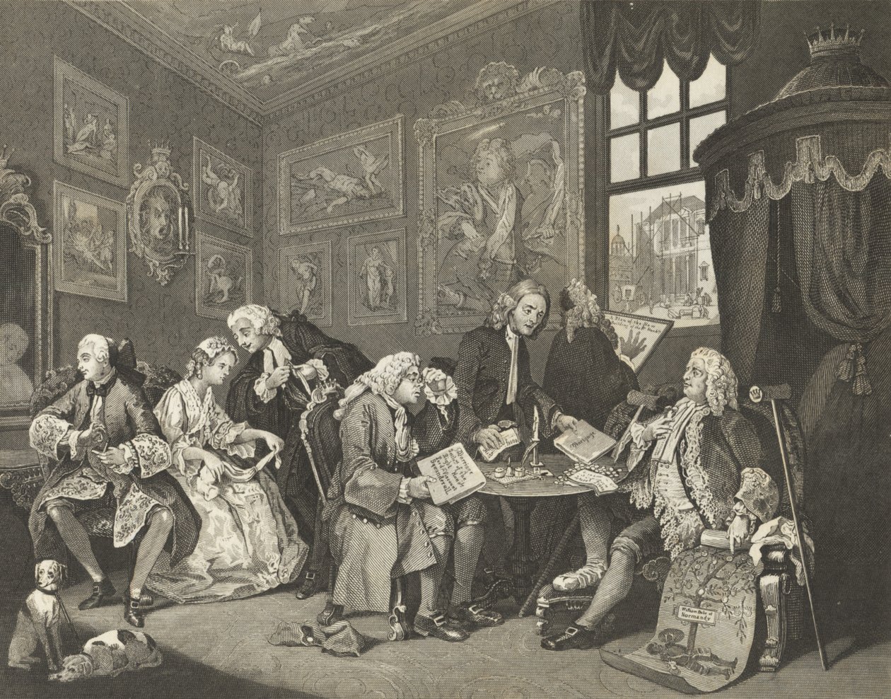 Äktenskap a la Mode av William (after) Hogarth