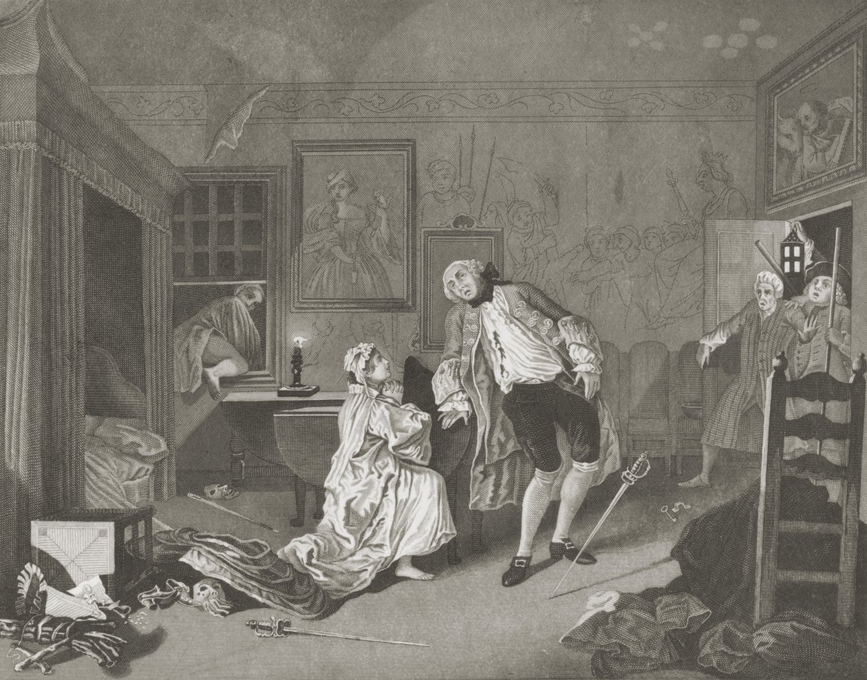 Äktenskap a la Mode av William (after) Hogarth