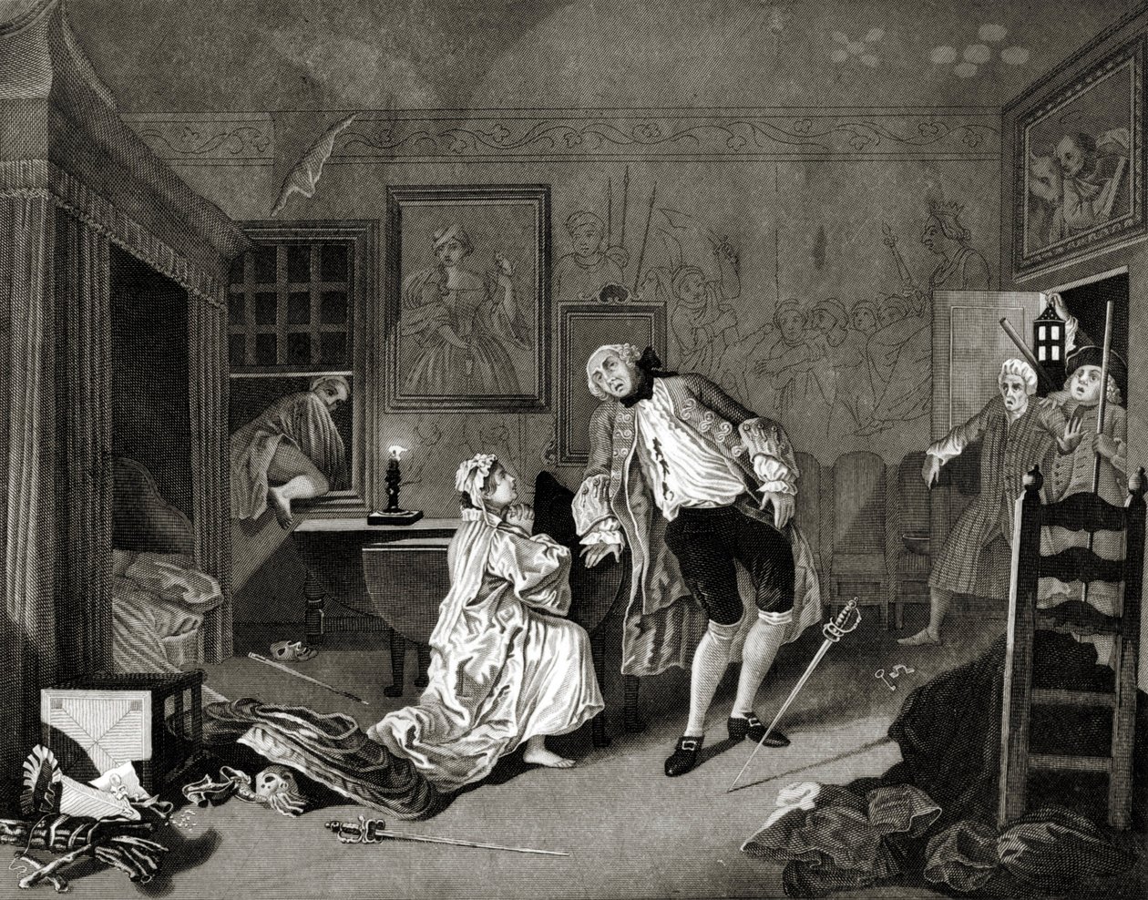 Äktenskap a la Mode av William (after) Hogarth