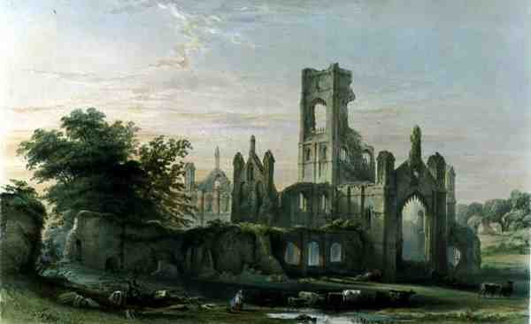 Kirkstall Abbey från sydöstra, från 