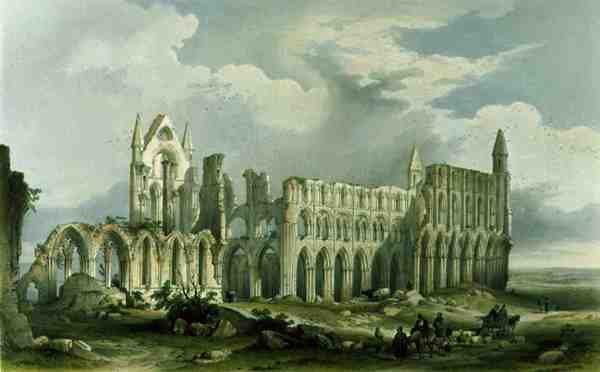 Whitby Abbey från sydväst, från 