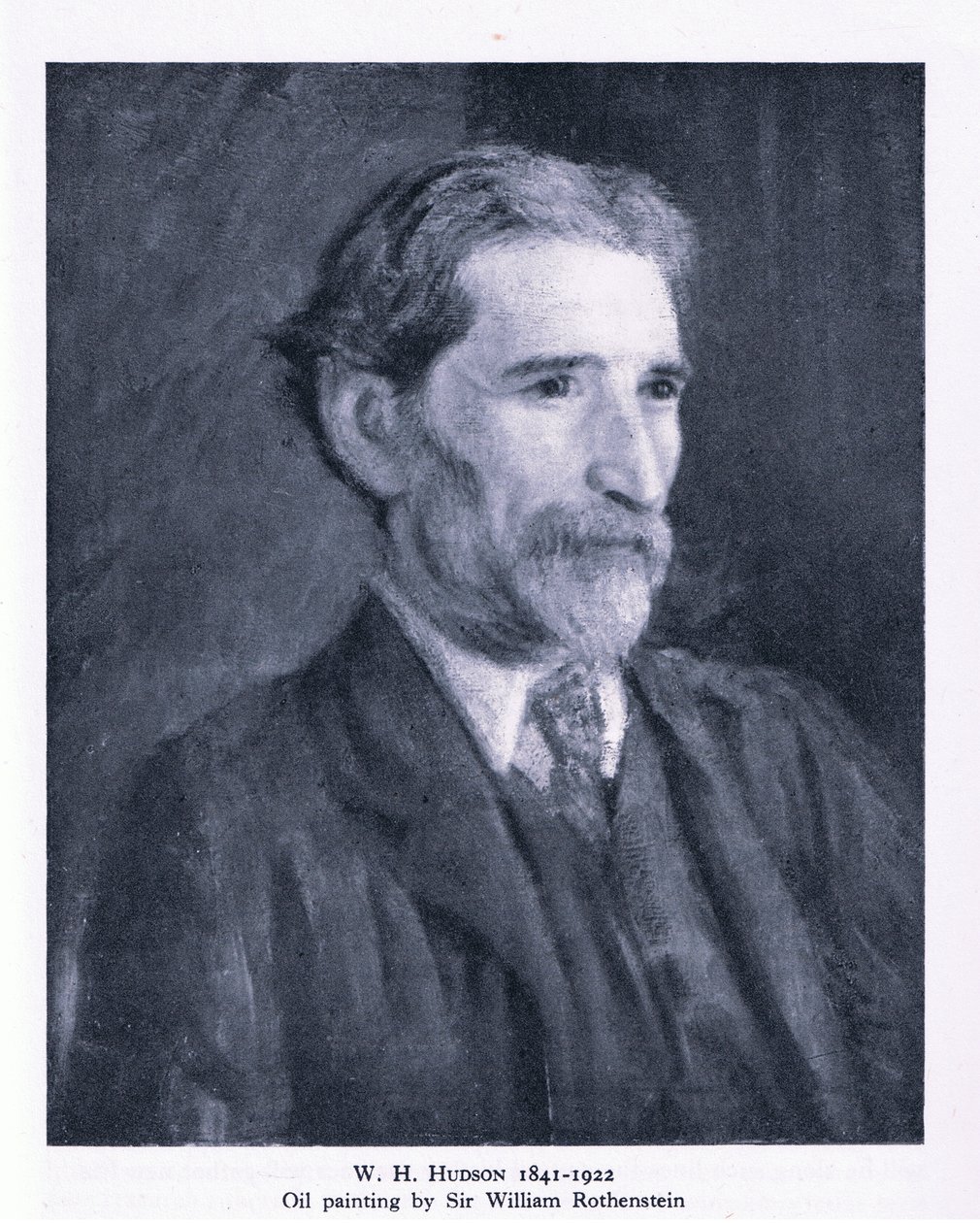 Porträtt av W. H. Hudson (litho) av William (after) Rothenstein