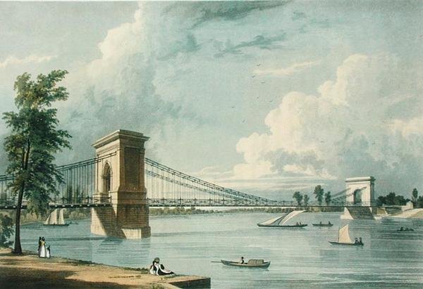 Hängbro, Hammersmith, från Ackermanns 