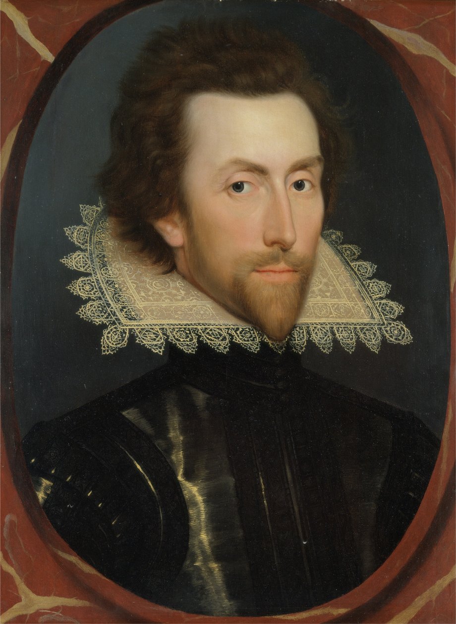 Porträtt av Grey Brydges, femte baron Chandos av Sudeley (ca 1581-1621) ca 1615 (olja på panel) av William (attr. to) Larkin
