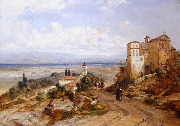 Två kloster i Nemi, Italien av William (attr. to) Oliver