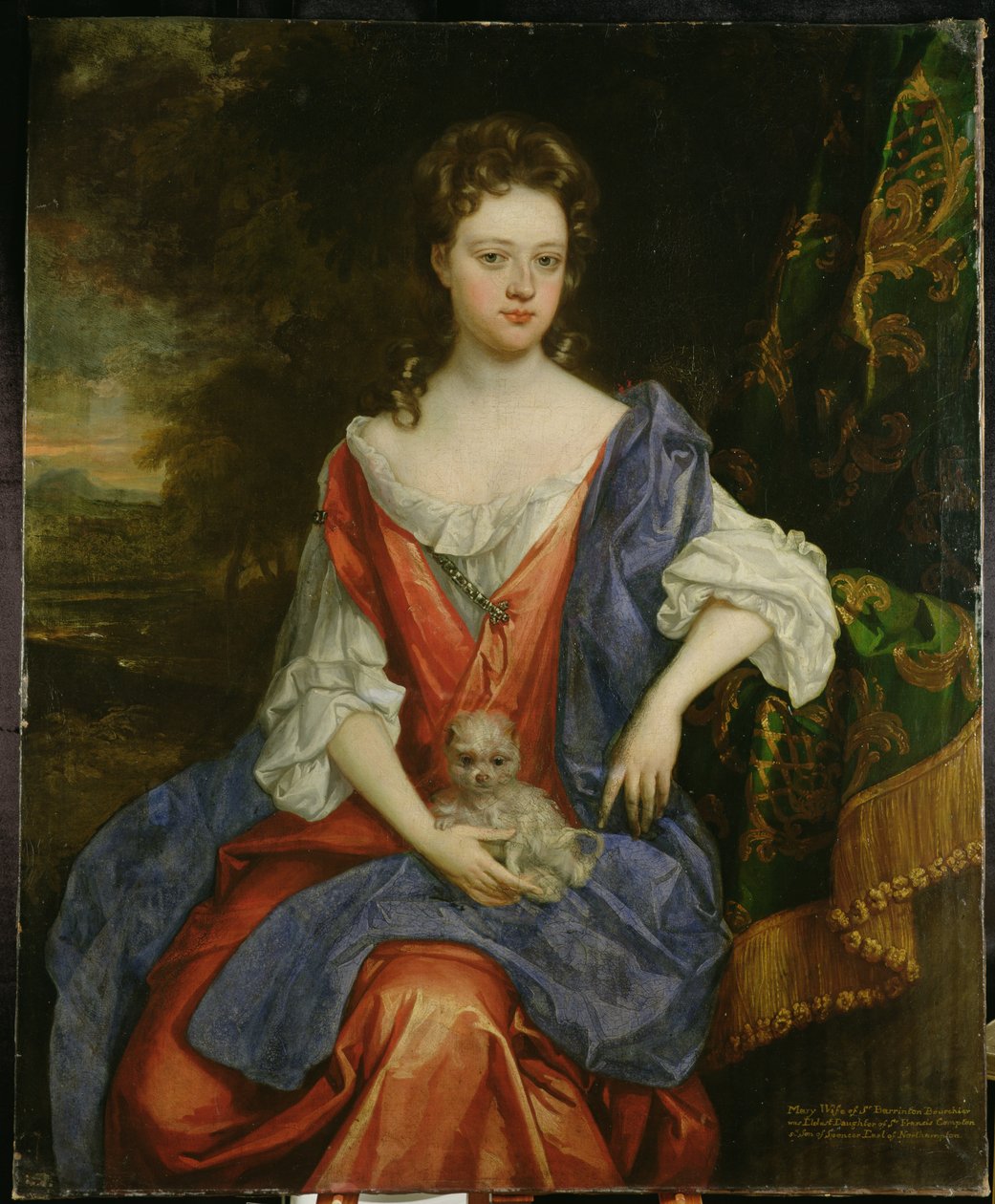 Porträtt av Mary, Lady Barrington Bourchier (olja på duk) av William (attr. to) Wissing or Wissmig