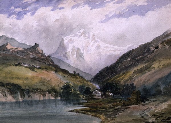 Wetterhorn, Berner Oberland (olja på duk) av William (circle of) Callow
