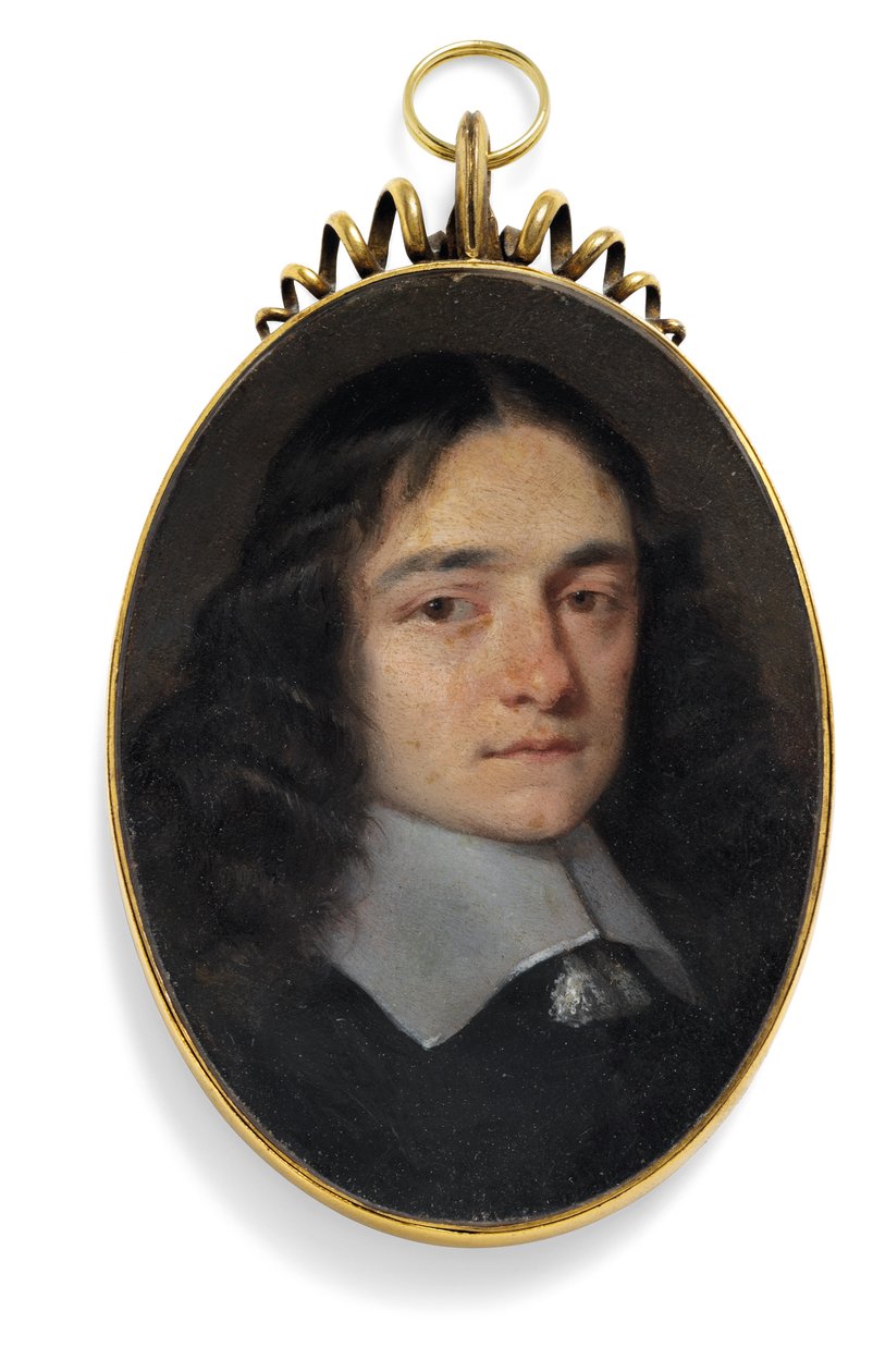 En gentleman som tidigare hette John Milton (olja på koppar) av William (circle of) Dobson