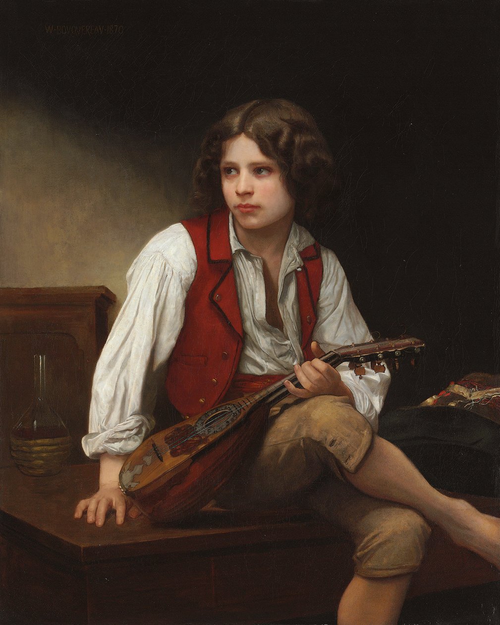 Italienare med mandolin, 1870 av William Adolphe Bouguereau