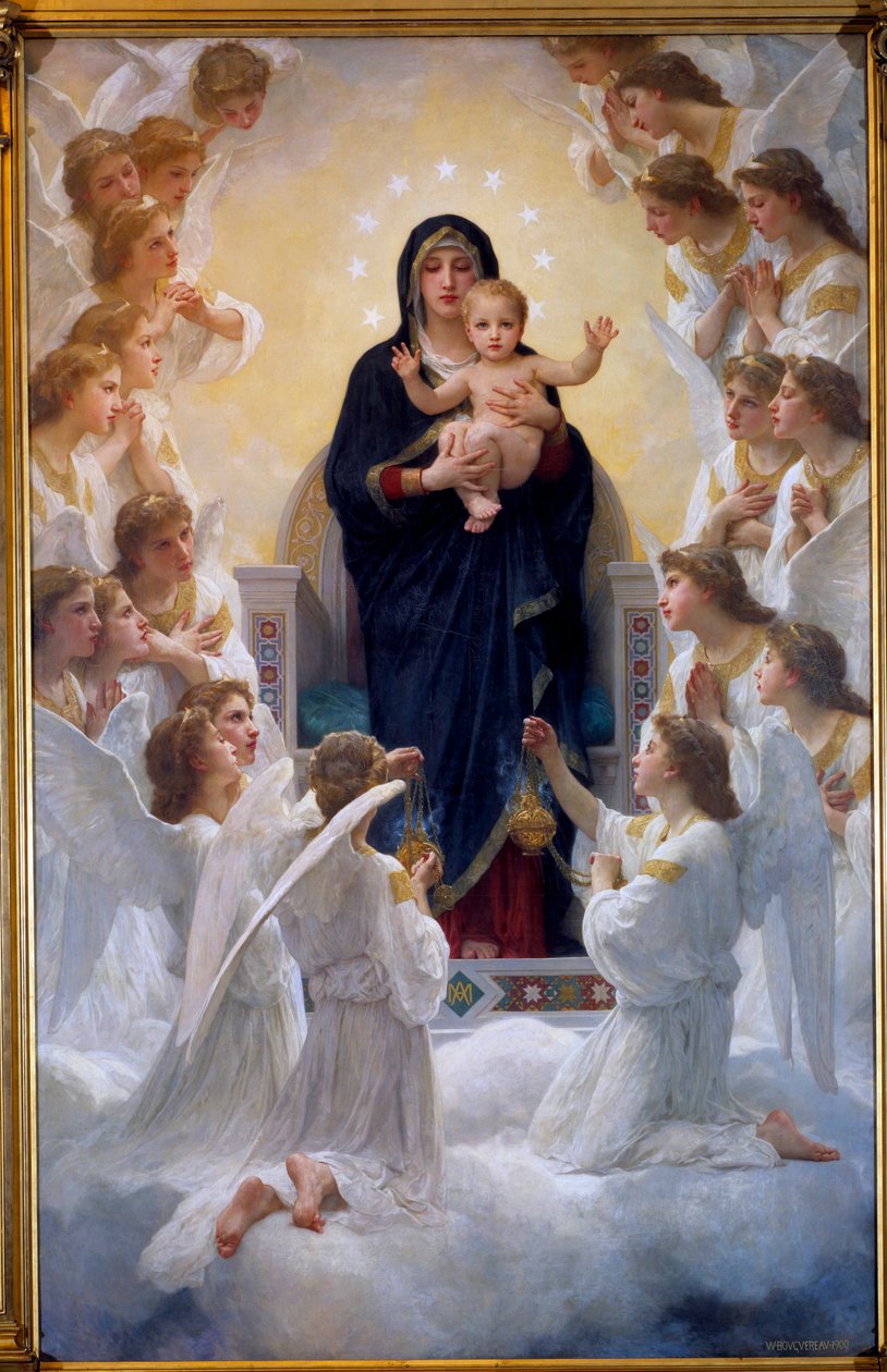 Jungfrun med änglar, av William Adolphe Bouguereau (1825-1905) 1900 av William Adolphe Bouguereau