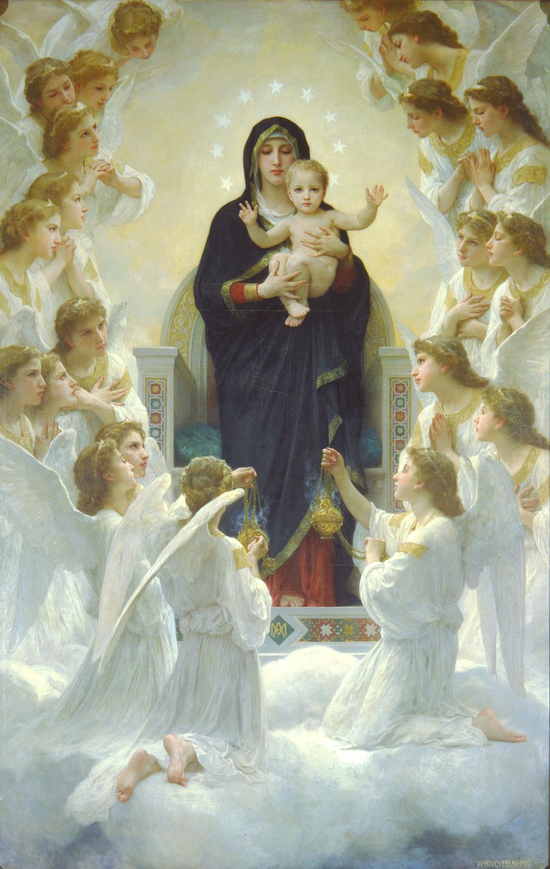 Änglarnas drottning eller Jungfru Maria med änglar av William-Adolphe Bouguereau