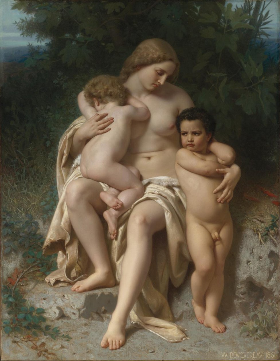 Det första bråket Kain och Abel, 1861 av William Adolphe Bouguereau
