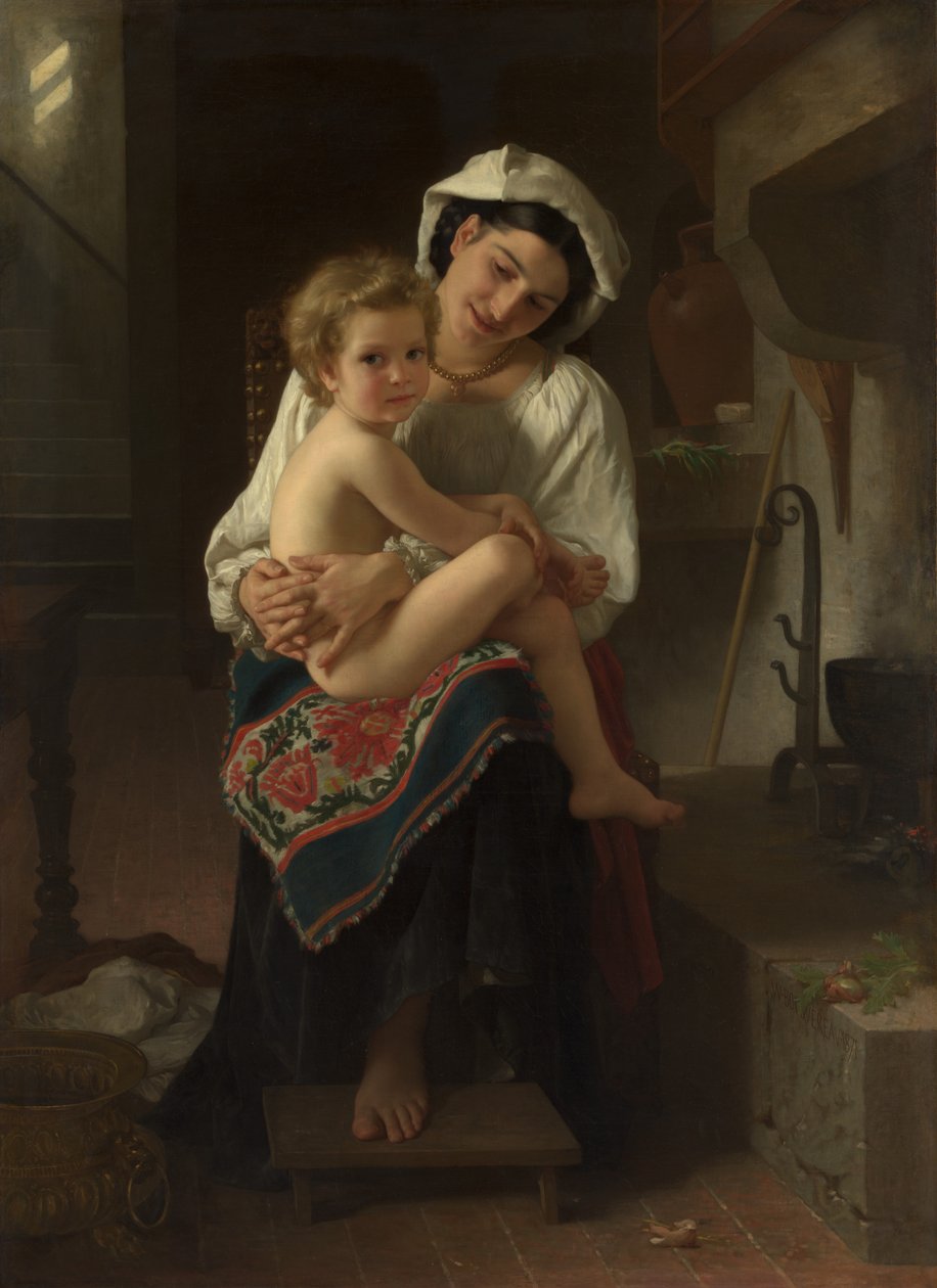 Ung mor stirrar på sitt barn, 1871. av William Adolphe Bouguereau