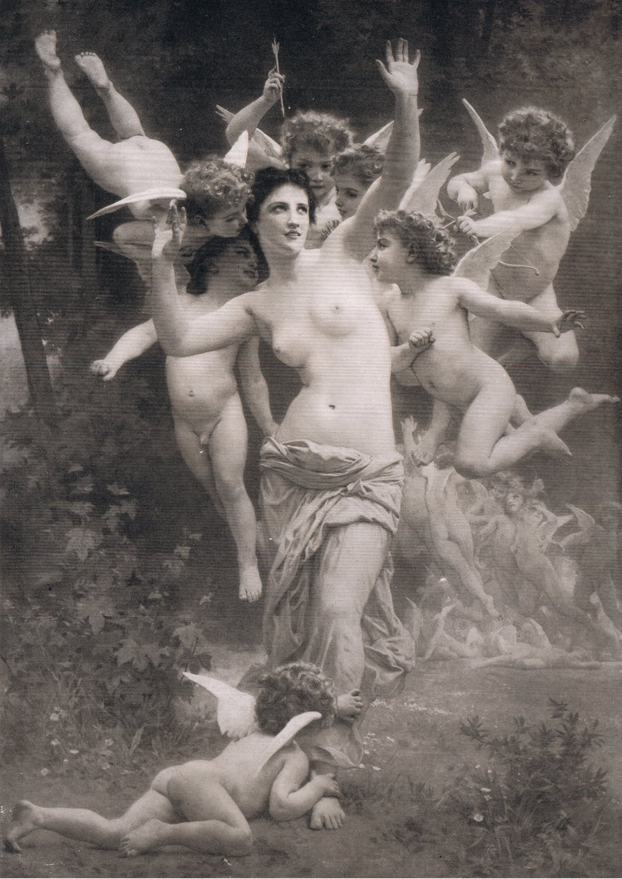 Ett bo av amoriner, från Bibbys Annual, 1916-1917 av William Adolphe after Bouguereau