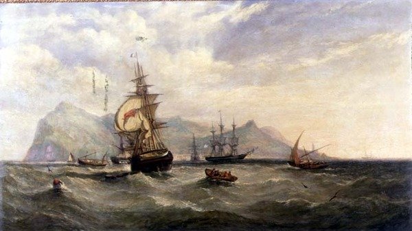Outward Bound - Går in på Funchal Roads, Madeira av William Adolphus Knell