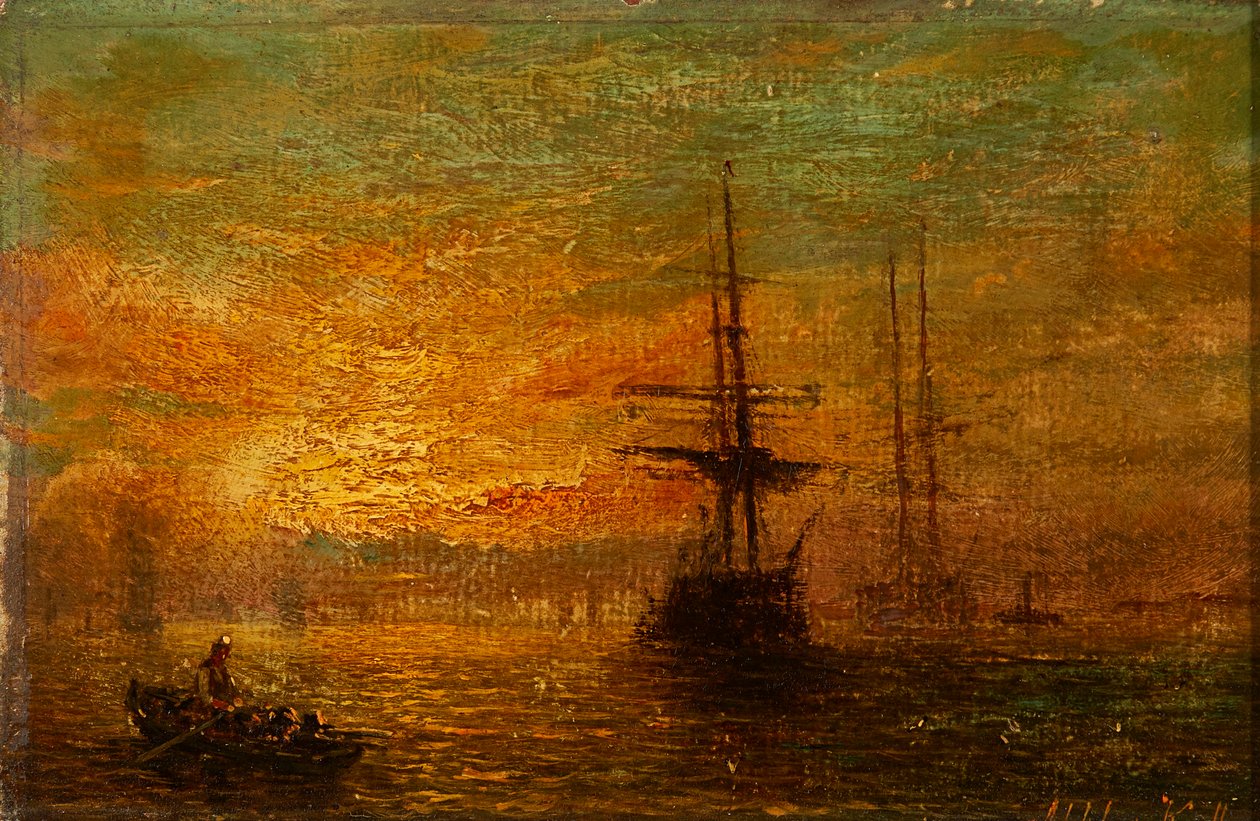 Rodd ut (olja ombord) av William Adolphus Knell