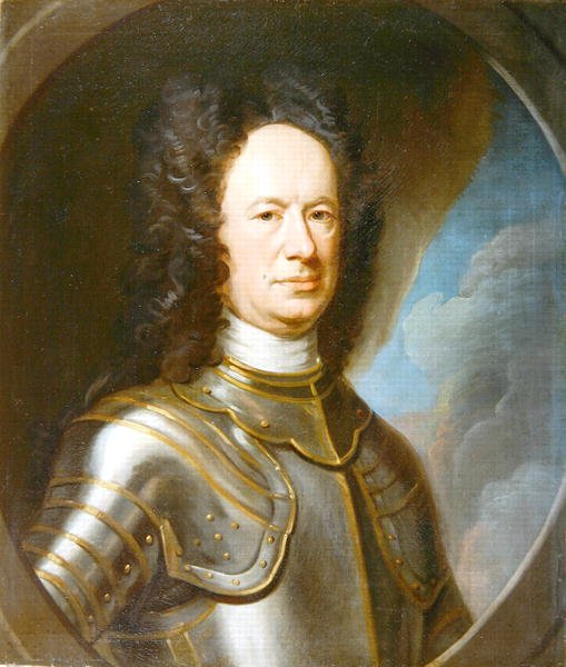 Porträtt av överste Alexander Campbell av Finab (f.1669) 1715 (olja på duk) av William Aikman