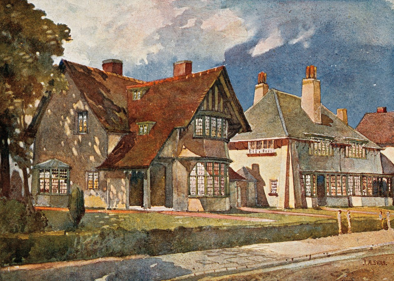 Arbetarhem i Bournville, nära Birmingham av William Alex Harvey