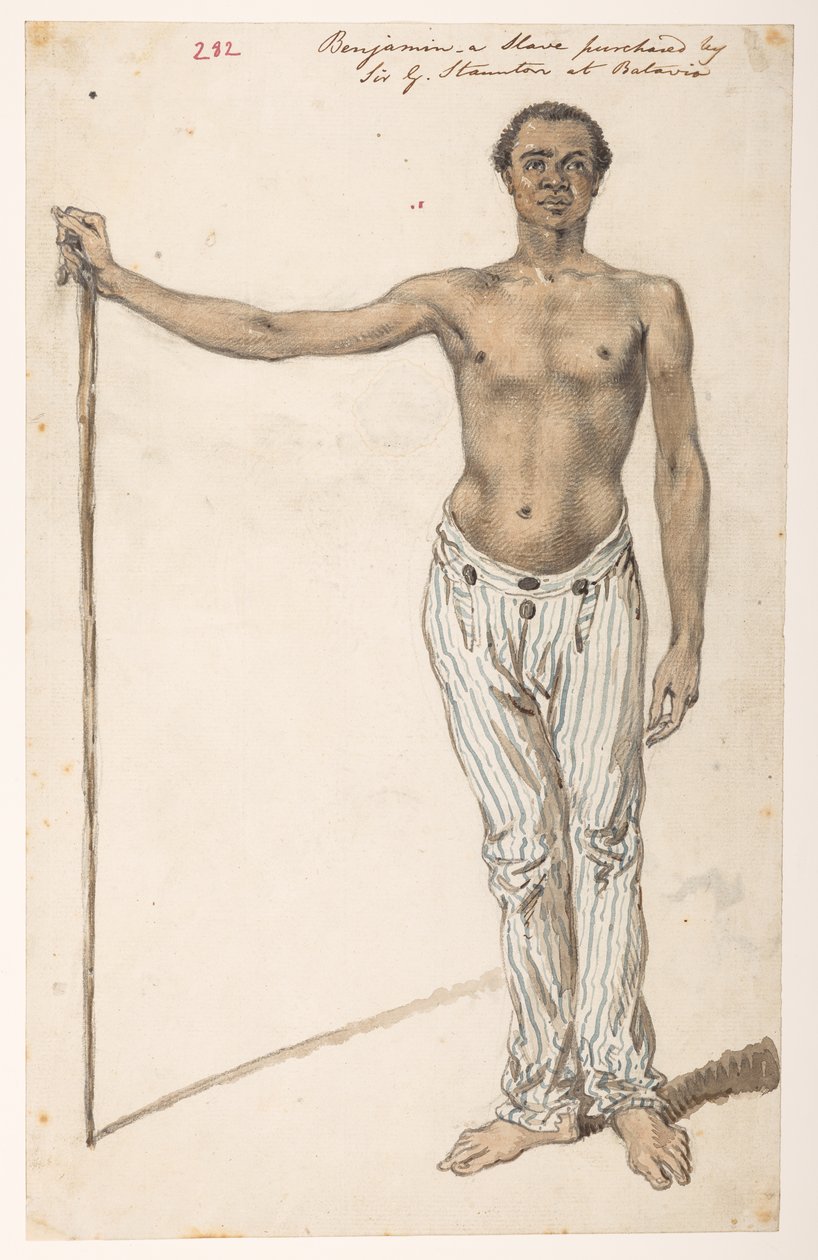 Benjamin - en slav köpt av Sir G. Staunton i Batavia.’Album med 278 teckningar av landskap, kustlinjer, kostymer och vardagsliv gjorda under Lord Macartneys ambassad till kejsaren av Kina. Mellan 1792 och 1794. Artist(er): Alexander, William (1767- av William Alexander