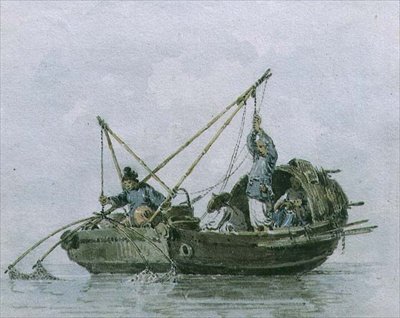 Kinesiska fiskare i ett skräp (akvarell) av William Alexander