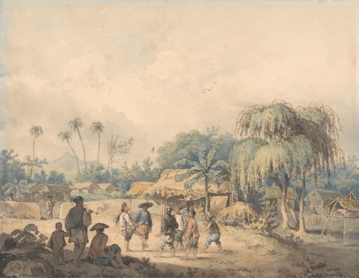Infödda i Cochin som spelar fjäderboll i Kina av William Alexander