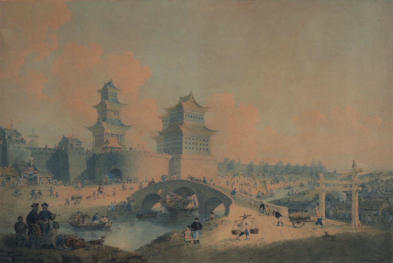 Pekin City, Ping Tze Muen, en av Pekins västra portar av William Alexander