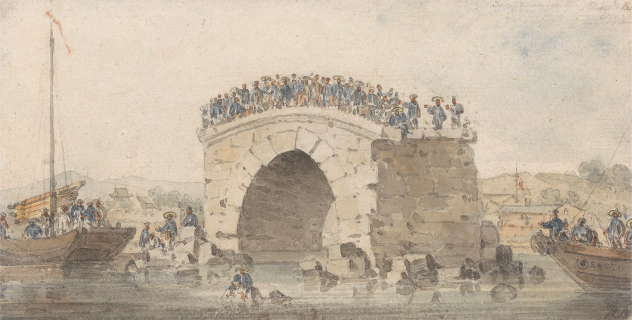 Rester av en bro vid San-Sien-Wey på Pei-Ho nära Tong-Tcheou, 15 augusti 1793 av William Alexander